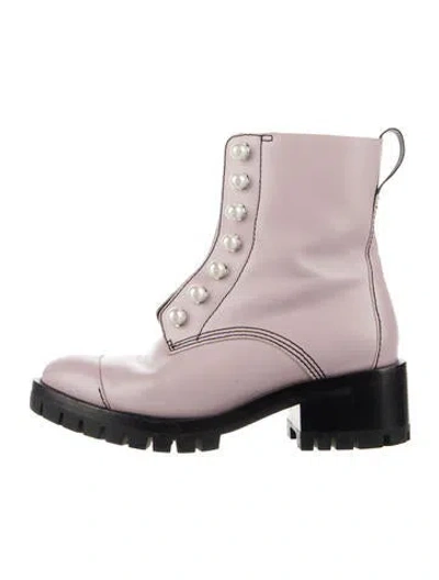 Pre-owned 3.1 Phillip Lim Leather Beaded Accents Combat Boots In Pink