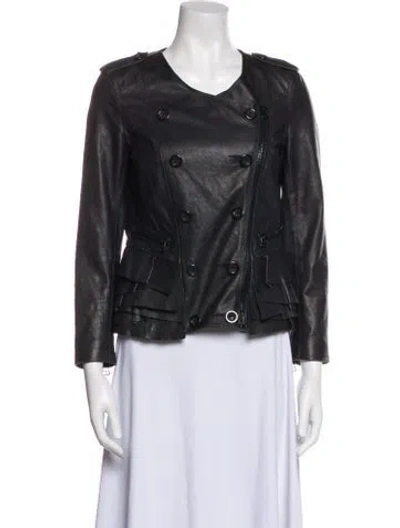 Pre-owned 3.1 Phillip Lim Leather Biker Jacket In Black
