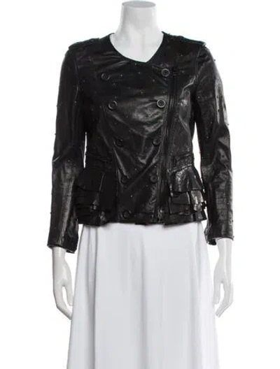 Pre-owned 3.1 Phillip Lim Leather Biker Jacket In Black