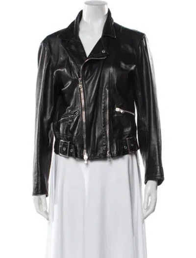 Pre-owned 3.1 Phillip Lim Leather Biker Jacket In Blue