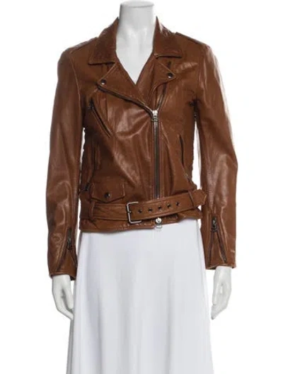Pre-owned 3.1 Phillip Lim Leather Biker Jacket In Brown