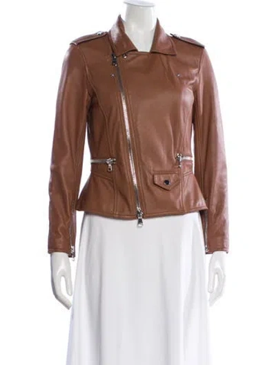 Pre-owned 3.1 Phillip Lim Leather Biker Jacket In Brown