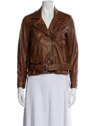 Pre-owned 3.1 Phillip Lim Leather Biker Jacket In Brown