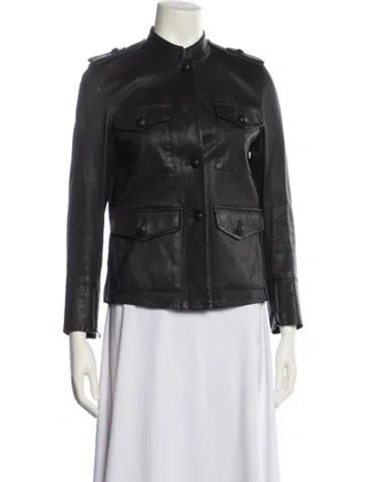 Pre-owned 3.1 Phillip Lim Leather Biker Jacket In Gray