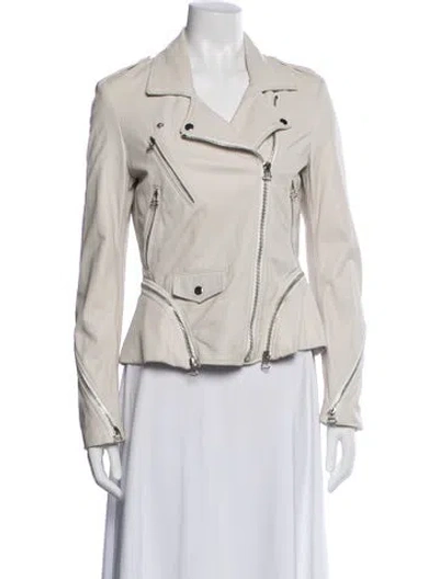 Pre-owned 3.1 Phillip Lim Leather Biker Jacket In Neutral