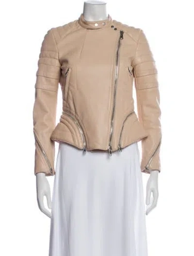 Pre-owned 3.1 Phillip Lim Leather Biker Jacket In Neutral