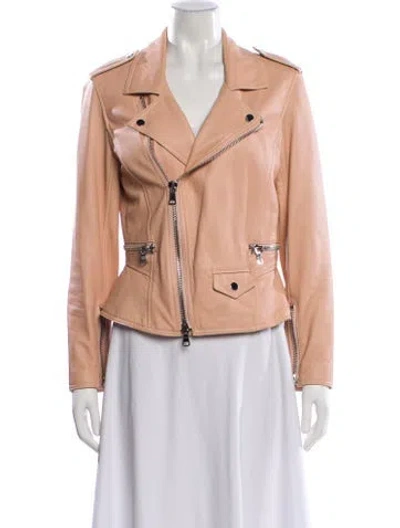 Pre-owned 3.1 Phillip Lim Leather Biker Jacket In Pink
