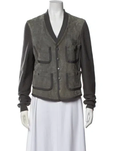 Pre-owned 3.1 Phillip Lim Leather Blazer In Gray