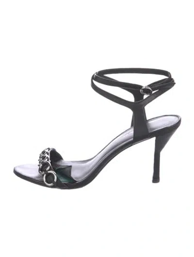 Pre-owned 3.1 Phillip Lim Leather Chain-link Accents Sandals In Black