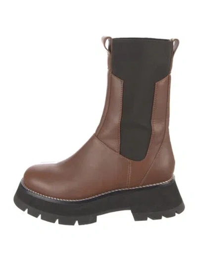 Pre-owned 3.1 Phillip Lim Leather Colorblock Pattern Chelsea Boots In Brown