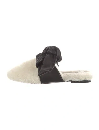 Pre-owned 3.1 Phillip Lim Leather Colorblock Pattern Mules In White