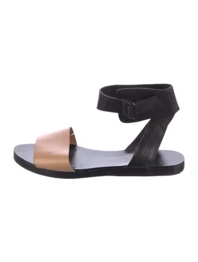 Pre-owned 3.1 Phillip Lim Leather Colorblock Pattern Sandals In Black