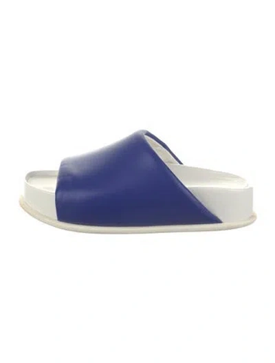 Pre-owned 3.1 Phillip Lim Leather Colorblock Pattern Slides In Blue