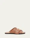 3.1 Phillip Lim Crossover Slide Sandal With Leather Craft In Camel