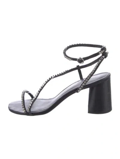 Pre-owned 3.1 Phillip Lim Leather Crystal Embellishments Sandals In Black
