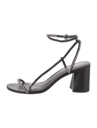 Pre-owned 3.1 Phillip Lim Leather Crystal Embellishments Sandals In Black