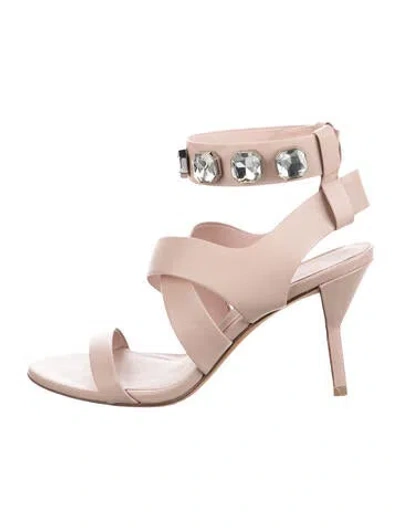 Pre-owned 3.1 Phillip Lim Leather Crystal Embellishments Sandals In Neutrals