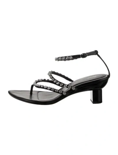 Pre-owned 3.1 Phillip Lim Leather Crystal Embellishments Sandals In Silver