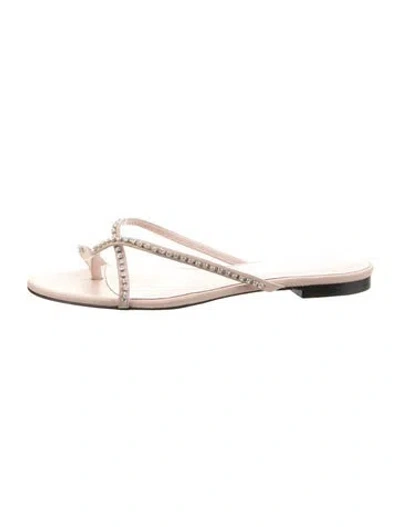Pre-owned 3.1 Phillip Lim Leather Crystal Embellishments Slides In White