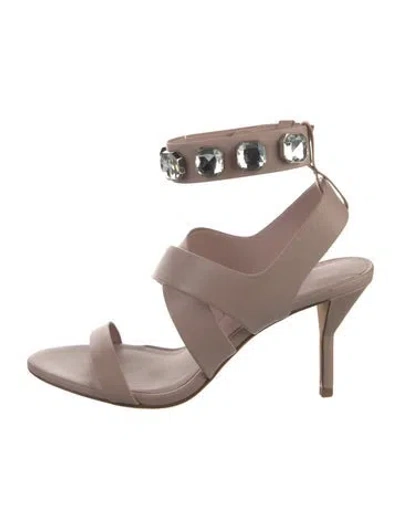 Pre-owned 3.1 Phillip Lim Leather Crystal Embellishments Slingback Sandals In Neutral