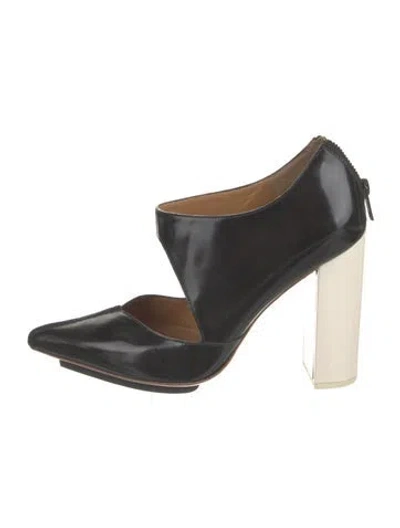 Pre-owned 3.1 Phillip Lim Leather Cutout Accent Mules In Black