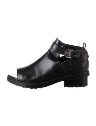 Pre-owned 3.1 Phillip Lim Leather Cutout Accent Sandals In Black