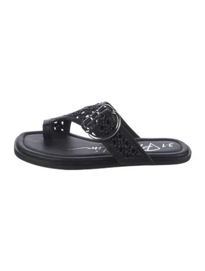 Pre-owned 3.1 Phillip Lim Leather Flip Flops In Black