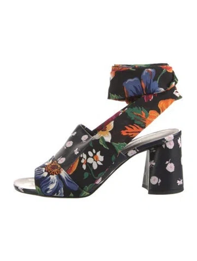 Pre-owned 3.1 Phillip Lim Leather Floral Print Sandals In Multicolor