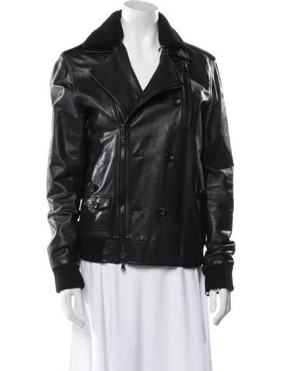 Pre-owned 3.1 Phillip Lim Leather Fur Jacket In Black