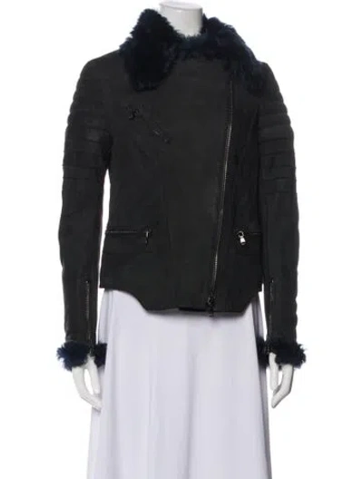 Pre-owned 3.1 Phillip Lim Leather Fur Jacket In Black