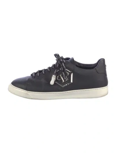 Pre-owned 3.1 Phillip Lim Leather Graphic Print Sneakers In Blue