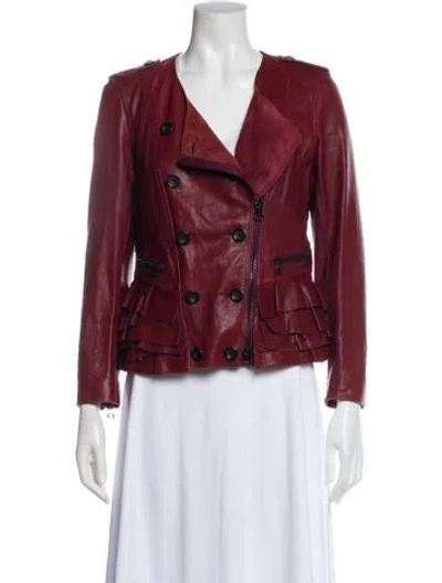 Pre-owned 3.1 Phillip Lim Leather Jacket In Burgundy