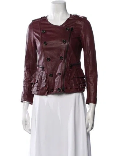 Pre-owned 3.1 Phillip Lim Leather Jacket In Burgundy