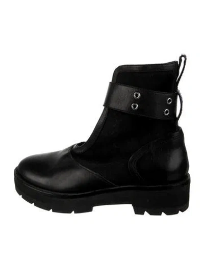 Pre-owned 3.1 Phillip Lim Leather Leather Trim Embellishment Combat Boots In Black
