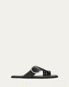 3.1 Phillip Lim Leather Macrame Z-strap Slide Sandals In Black