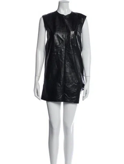 Pre-owned 3.1 Phillip Lim Leather Mini Dress In Blue