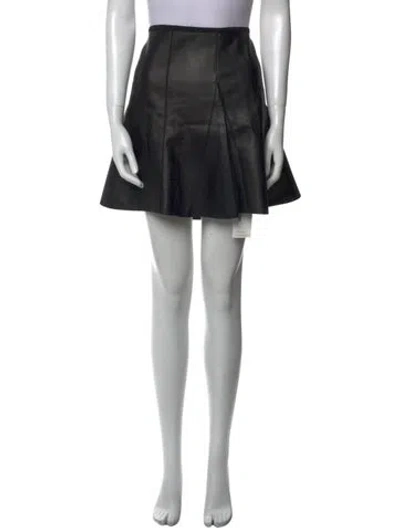 Pre-owned 3.1 Phillip Lim Leather Mini Skirt In Black