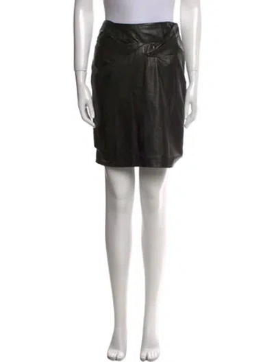Pre-owned 3.1 Phillip Lim Leather Mini Skirt In Black