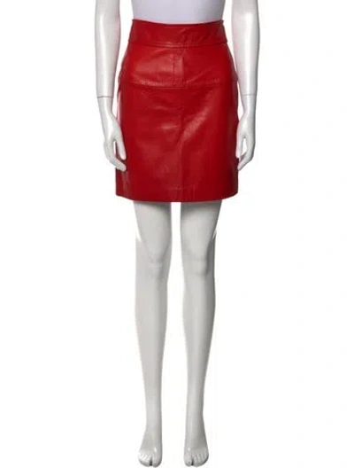 Pre-owned 3.1 Phillip Lim Leather Mini Skirt In Red