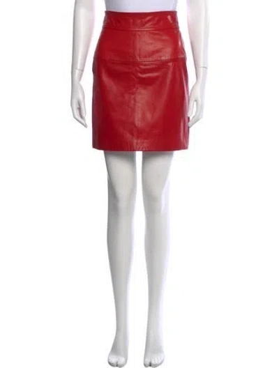 Pre-owned 3.1 Phillip Lim Leather Mini Skirt In Red