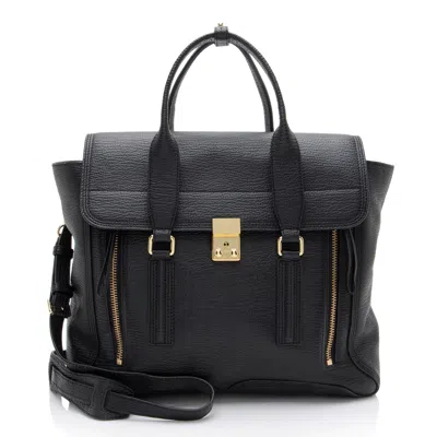 3.1 Phillip Lim Leather Pashli Large Satchel In Black