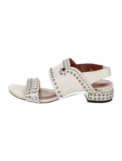 Pre-owned 3.1 Phillip Lim Leather Patterned Slingback Sandals In White