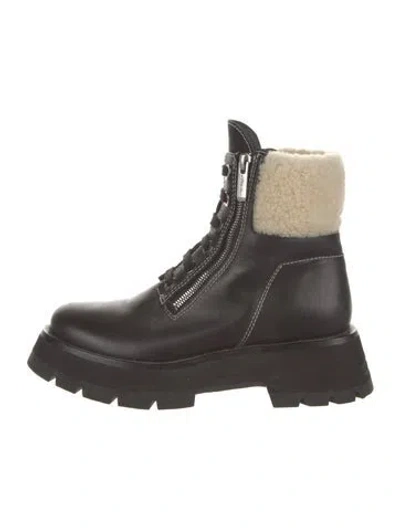 Pre-owned 3.1 Phillip Lim Leather Printed Combat Boots In Black