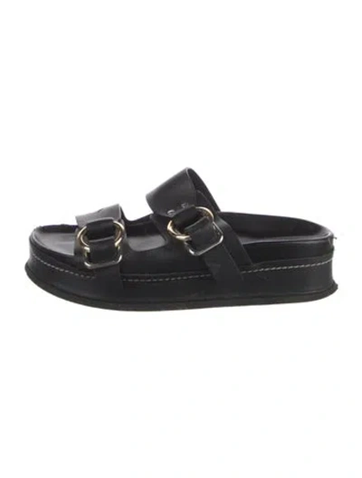 Pre-owned 3.1 Phillip Lim Leather Slides In Black