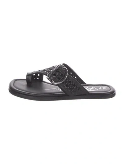 Pre-owned 3.1 Phillip Lim Leather Slides In Black