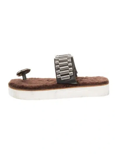 Pre-owned 3.1 Phillip Lim Leather Slides In Black
