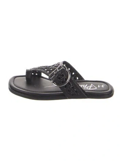 Pre-owned 3.1 Phillip Lim Leather Slides In Black