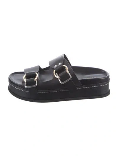 Pre-owned 3.1 Phillip Lim Leather Slides In Black