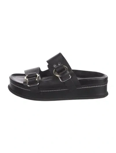 Pre-owned 3.1 Phillip Lim Leather Slides In Black