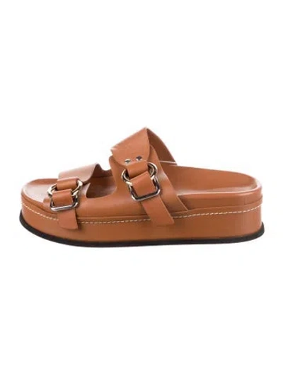 Pre-owned 3.1 Phillip Lim Leather Slides In Brown